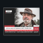 Homme's Funny 60th Birthday 📺 TV News<br><div class="desc">Homme's Funny 60th Birthday 📺 TV News 40th 60th Magnetic card 🎉 Breaking News ! Cette carte magnétique d'anniversaire personnalisée et hilarante est la meilleure façon de célébrer un anniversaire marquant dans le style! Conçue pour ressembler à une émission d'actualités télévisées, cette carte magnétique drôle et personnalisable est parfaite pour...</div>