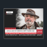 Homme's Funny 60th Birthday 📺 TV News<br><div class="desc">Homme's Funny 60th Birthday 📺 TV News 40th 60th Magnetic card 🎉 Breaking News ! Cette carte magnétique d'anniversaire personnalisée et hilarante est la meilleure façon de célébrer un anniversaire marquant dans le style! Conçue pour ressembler à une émission d'actualités télévisées, cette carte magnétique drôle et personnalisable est parfaite pour...</div>