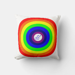 Hommes gays Coussin arc-en-ciel rond