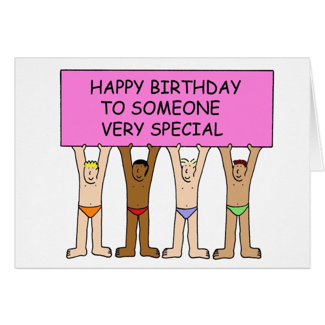 Hommes gays d'anniversaire en sous-vêtements (Devant horizontal)