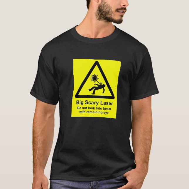 Hommes grands, T-shirt effrayant de laser (Devant)