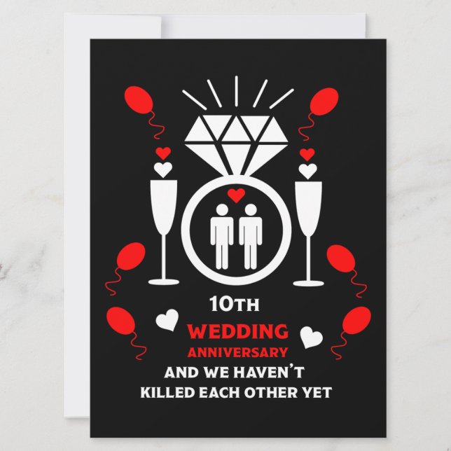 Hommes homosexuels 10e anniversaire de Mariage (Devant)