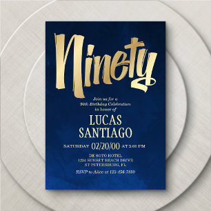 Hommes Marine Gold 90e anniversaire Invitation
