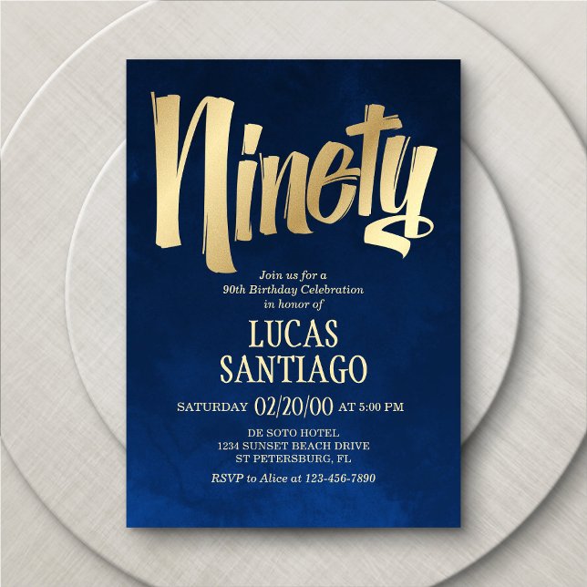 Hommes Marine Gold 90e anniversaire Invitation (Créateur téléchargé)
