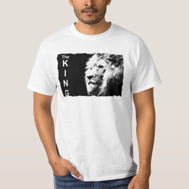 Hommes Modernes T-Shirts Lion Face Modèle Blanc (Devant)