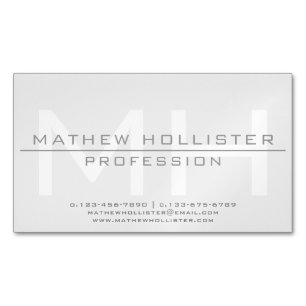 Hommes Monogrammé, Gris Carte de visite Magnet