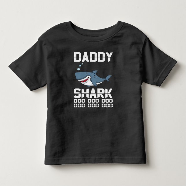Hommes Papa Shark T-Shirt Doo Doo La Famille Shark (Devant)