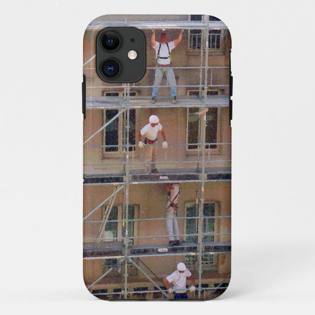 Hommes sur échafaudage Coque-Mate iPhone 11 Coque (Dos)