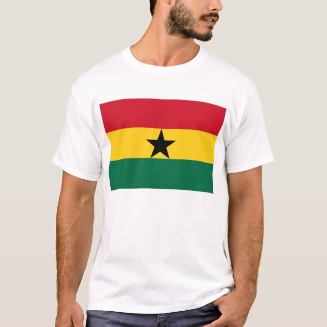 Hommes T-shirt avec le drapeau du Ghana (Devant)