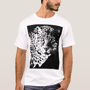 Hommes T-shirt Pop Art Modèle Animaux Tête de léop