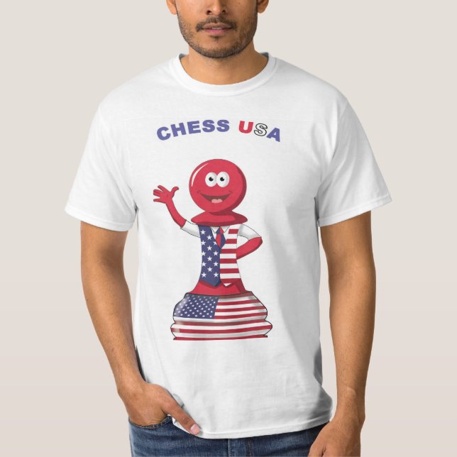 Hommes USA Drapeau Pion T-shirt design génial (Devant)
