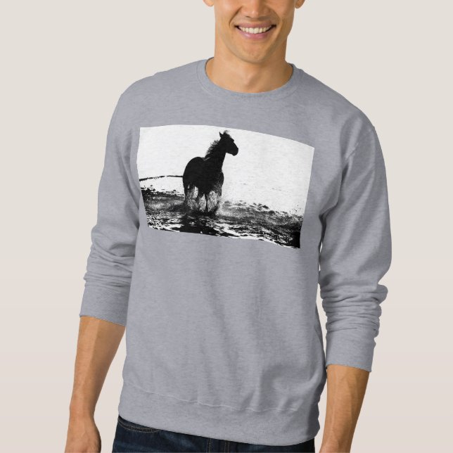Hommes Vêtements Gris Sweatshirt à cheval (Devant)