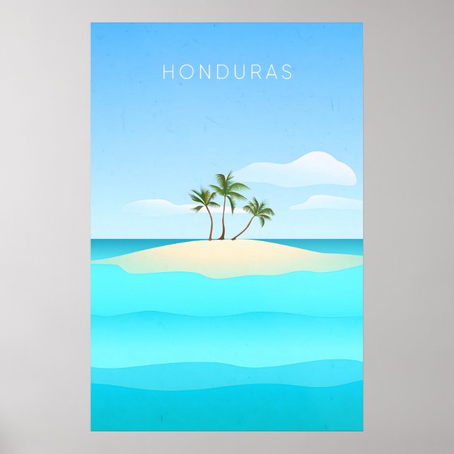Honduras Minimal Travel Poster (Devant)