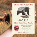Honey Badger Badass Animal drôle 21e anniversaire<br><div class="desc">Les blaireaux de miel savent faire la fête. Ils ont une attitude intrépide et intrépide qui va animer n’importe quelle fête, en particulier un 21e anniversaire ou une féministe qui n’aime pas être appelée miel. Cette invitation amusante est facile à personnaliser pour créer une invitation unique pour les garçons, les...</div>
