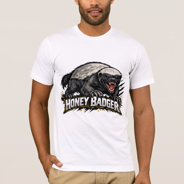 Honey Badger T-Shirt | Unique Wildlife Animal Desi (Devant)