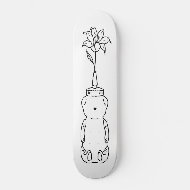 Honey Bear Deluxe Flower Whiteout Skateboard (Recto)