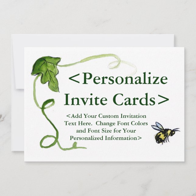 Honey Bee Art Personnalisé Invitations (Devant)