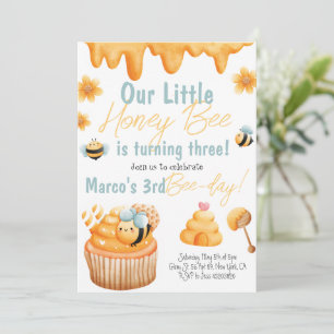 Honey Bee First Bee day Invitation Anniversaire