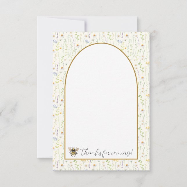 Honey Bee First Birthday Merci Cartes (Devant)