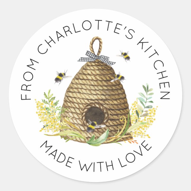 Honey Bee Hive Sweet comme Étiquette alimentaire d (Devant)