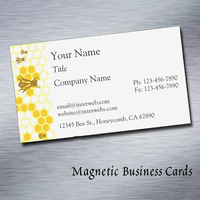 Honey Bee Honeypeb Cartes de visite personnalisés (honey bee Editable Magnetic Business Cards)