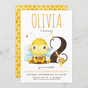 Honey Bee Invitation pour le deuxième anniversaire