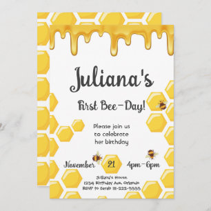 Honey Bee Kids 1er Invitation anniversaire