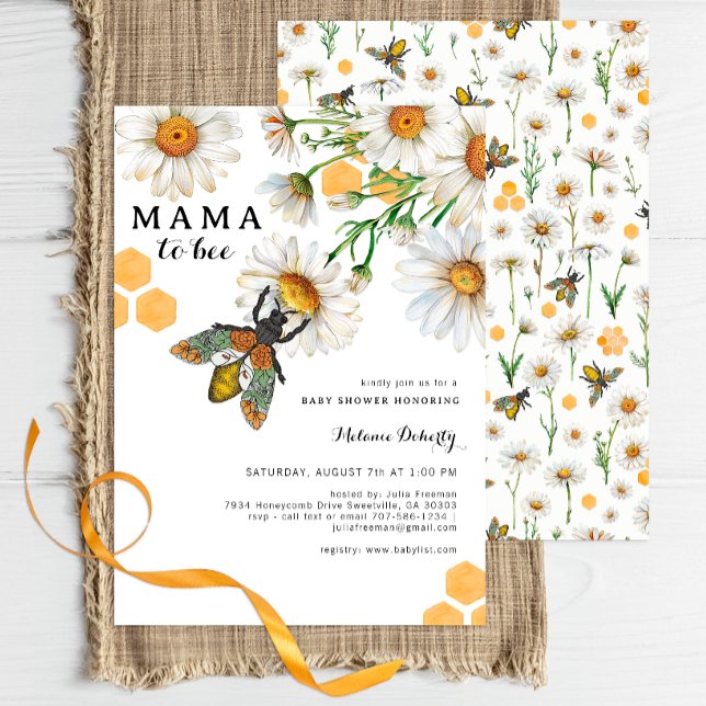 Honey Bee Mama à Bee Baby shower Invitation | Wil (Bee Baby Shower Invite)