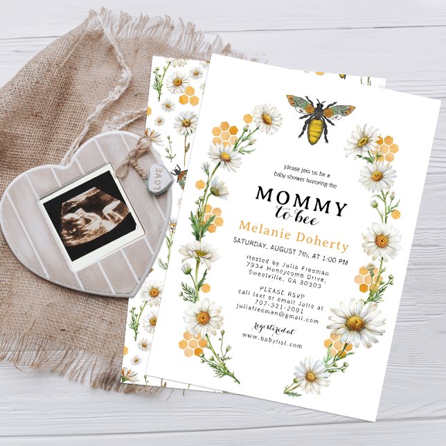 Honey Bee Mommy to Bee Baby shower Invitation | Wi (Mommy to Bee - Baby Shower)