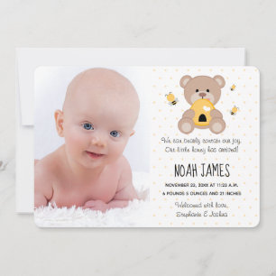Honey Bee Teddy Bear Faire-part de naissance