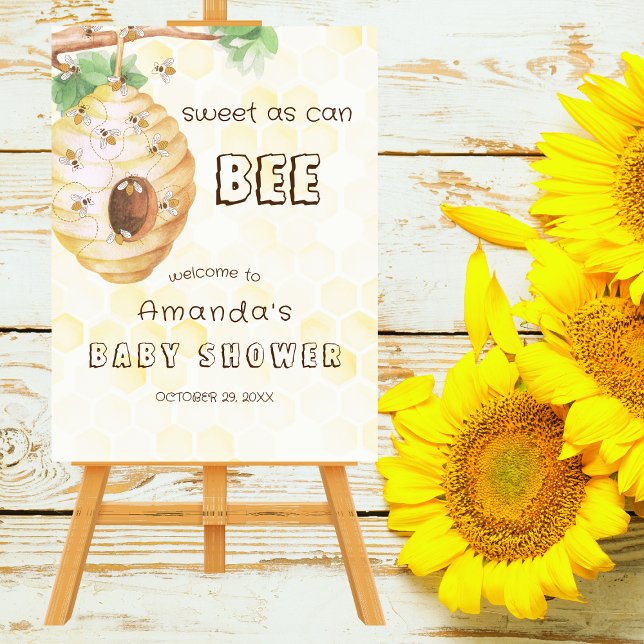 Honey Bumble Bee Baby shower Affiche de bienvenue (Créateur téléchargé)