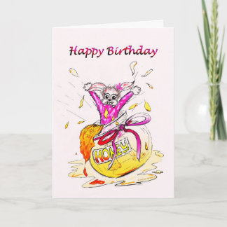 Honey Bunny Joyeux Anniversaire amusant carte de d