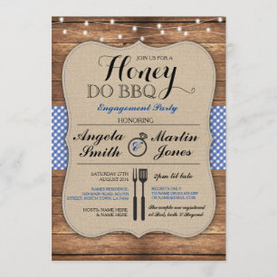 Honey Do BBQ Engagement Partie Douche I Invitation