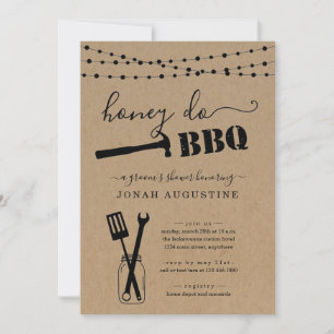 Honey Do BBQ Groom's Shower Invitation
