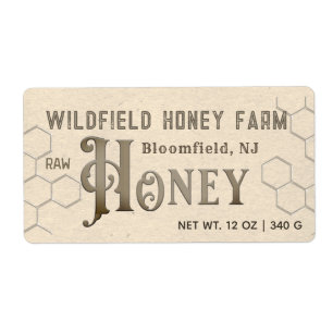HONEY Étiquette du marché agricole Honeypeb Kraft