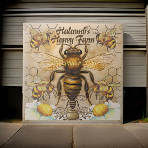 Honey Farm Big Bee Affiche de bienvenue   Carreaux
