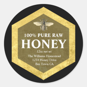 Honey Jar Étiquette   Nom de l'abeille et de l'abe