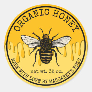 Honey Jar Étiquettes Honeybee Honeycomb Bee Apière