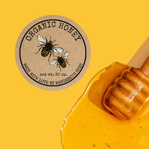 Honey Jar Étiquettes Honeybee Honeycomb Bee Apière