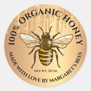 Honey Jar Étiquettes Honeybee Honeycomb Bee Apière