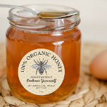 Honey Jar Étiquettes | Honeybee Honeypeb Food<br><div class="desc">Présentez nos stickers de bocaux de miel classiques et élégants qui sont parfaits pour étiqueter vos bocaux de nourriture! Ces autocollants sont dotés d'un arrière - plan rustique en nid d'abeille, d'une abeille et de vos détails personnalisés. Nos autocollants personnalisés de pot de miel sont uniques et ajouteront une touche...</div>