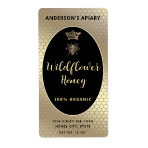 Honey jar script moderne queen bee étiquette
