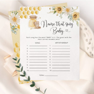 Honey ours nom de la chanson jeu de baby shower