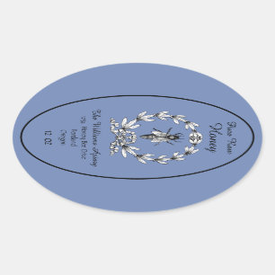 Honeybee Honey Jar Apiary Étiquette   Miel pur cru