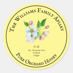 Honeybee Honey Jar Apiary Étiquette   Orchard Hone