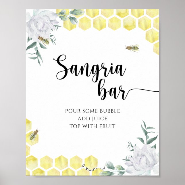 Honeycombes douche nuptiale - Sangria bar poster (Devant)