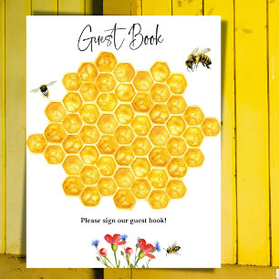 Honeypeb Bee Baby shower Invité Livre Poster du je