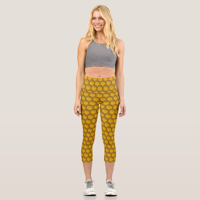 Honeypeb Bee Motif Capri Leggings (Recto)