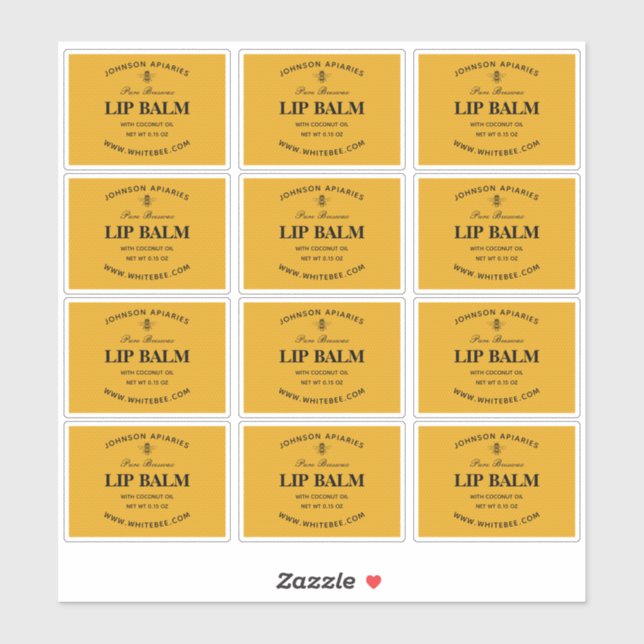 Honeypeb Lip Beeswax Balm Étiquettes (Feuille)