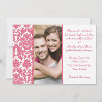 Honeysuckie Pink Damask Photo Faire-part de mariag